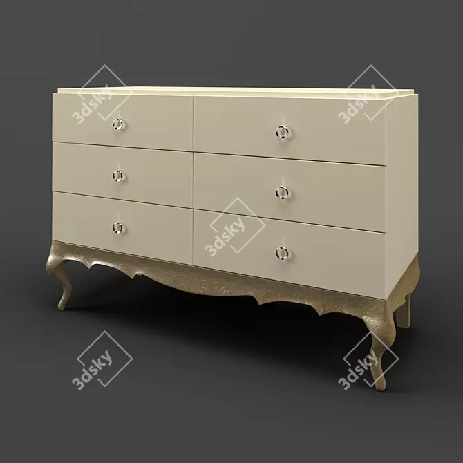 Elegant Pearl Lacquer Chest 3D model image 1