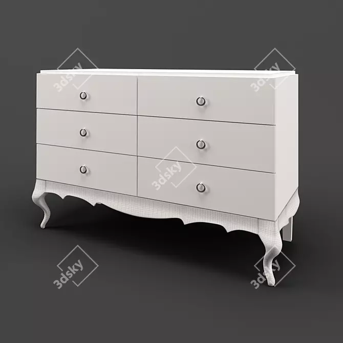 Elegant Pearl Lacquer Chest 3D model image 2