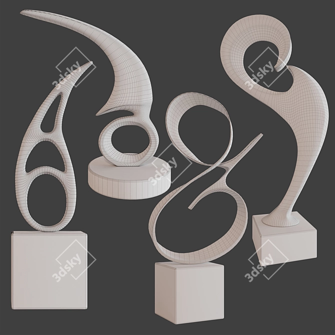 Abstract Bronze Sculptures by Bob Bennett 3D model image 2