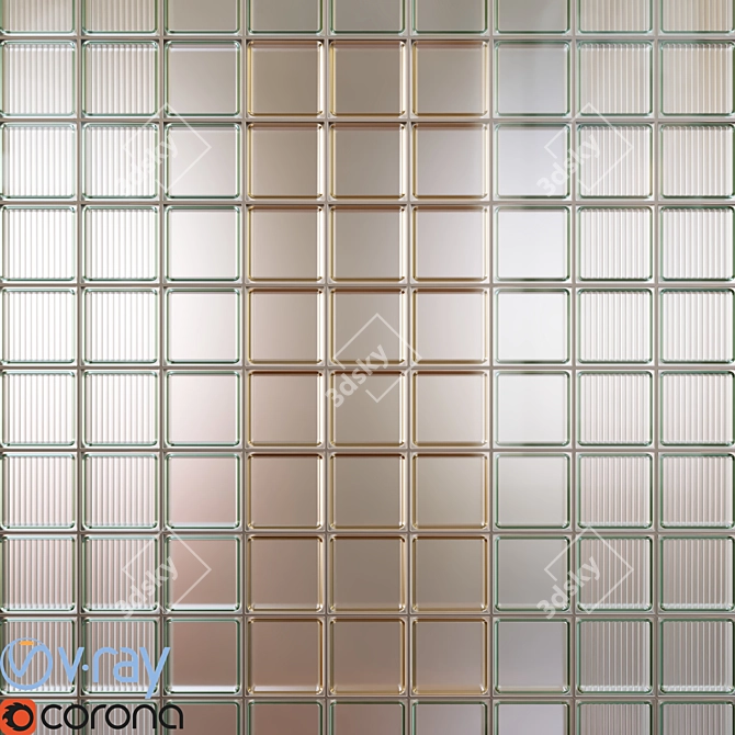 Elegant Glass Blocks: 19.4x19.4x5 cm 3D model image 1