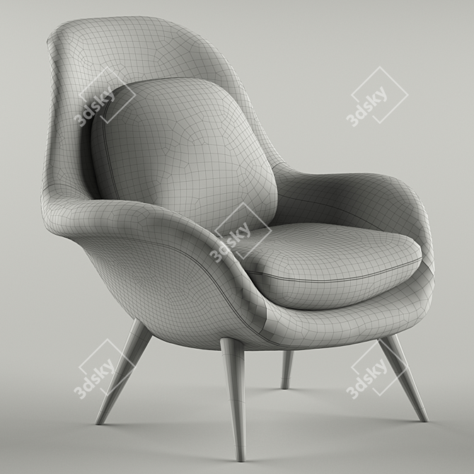 Luxe Velvet Swoon Armchair 3D model image 3