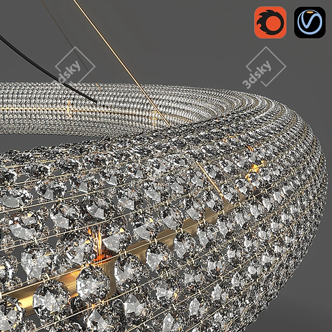 Glimmering Crystal Chandelier 3D model image 2