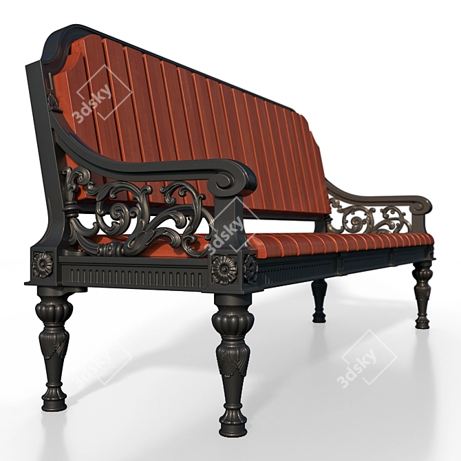 Elegant Theater Bench: Moscow Inspiration 3D model image 2