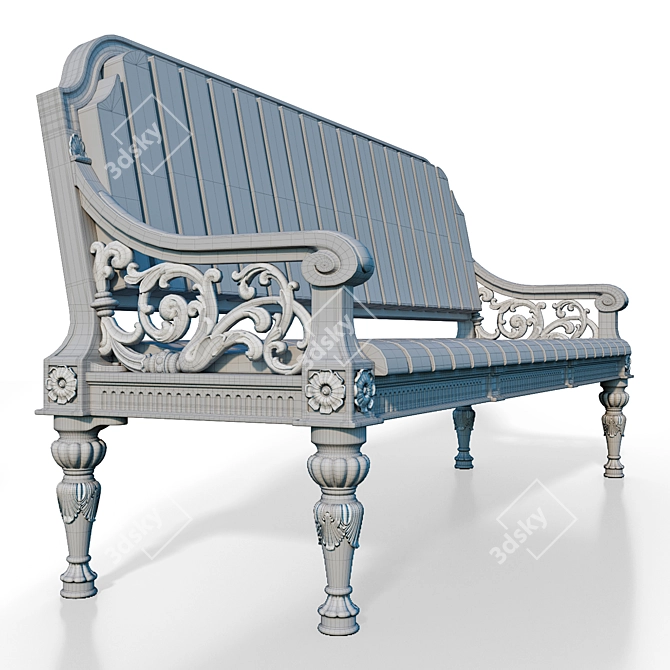 Elegant Theater Bench: Moscow Inspiration 3D model image 3