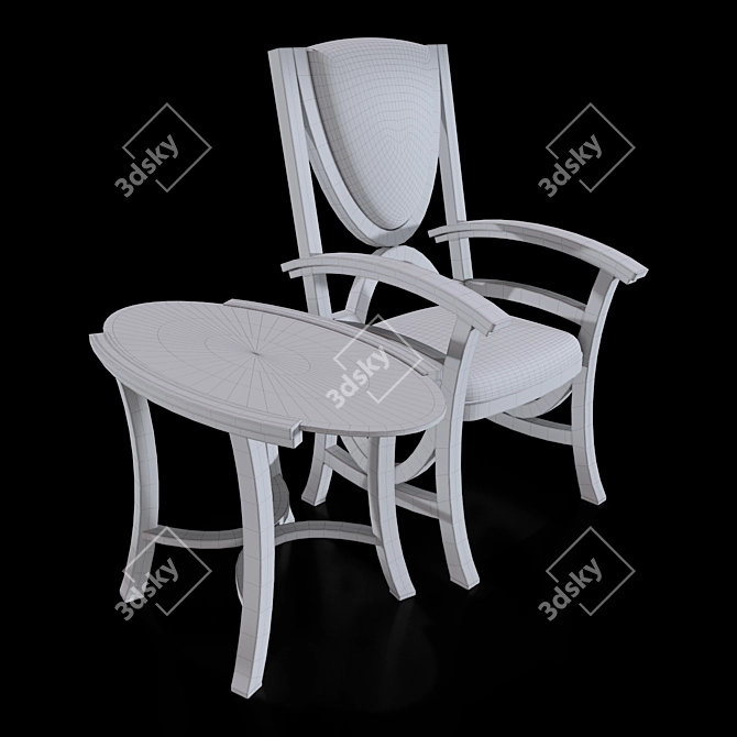 Elegant Arco Armchair Set 3D model image 3