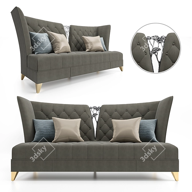 Camelia Blossom Winged Sofa 3D model image 1