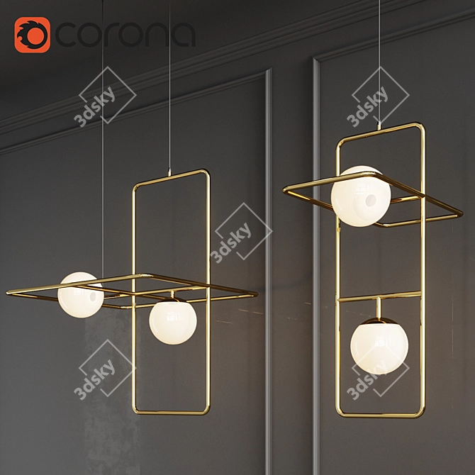 Modern Geometric Pendant Lamp 3D model image 1