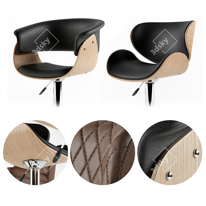 Halmar Leather Bar Stools 3D model image 3