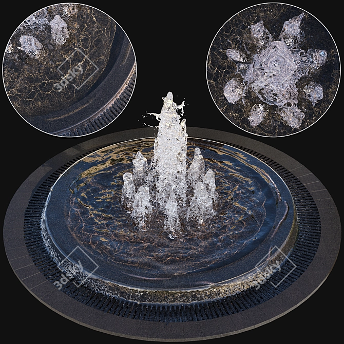 Giant Waterfall Fountain: Exquisite Design 3D model image 1