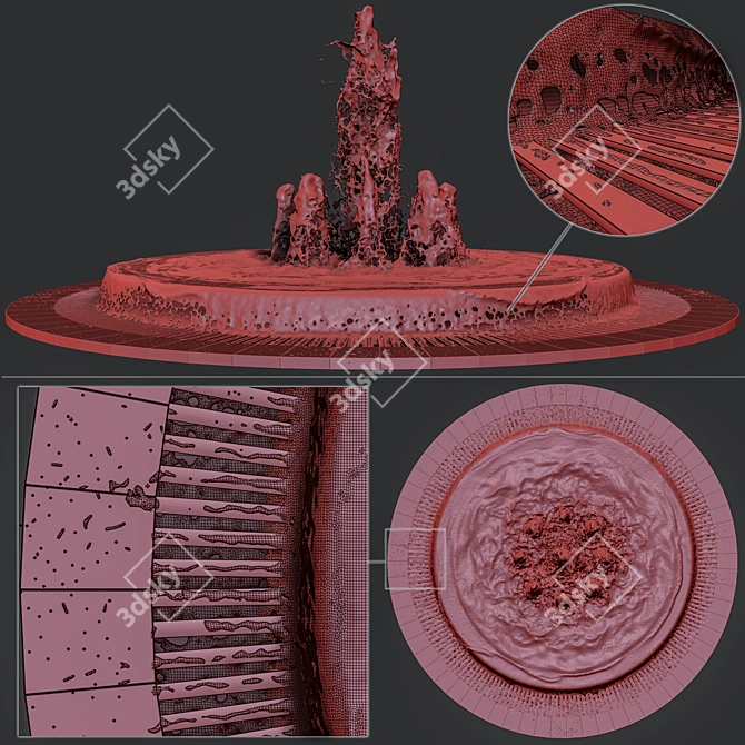 Giant Waterfall Fountain: Exquisite Design 3D model image 3