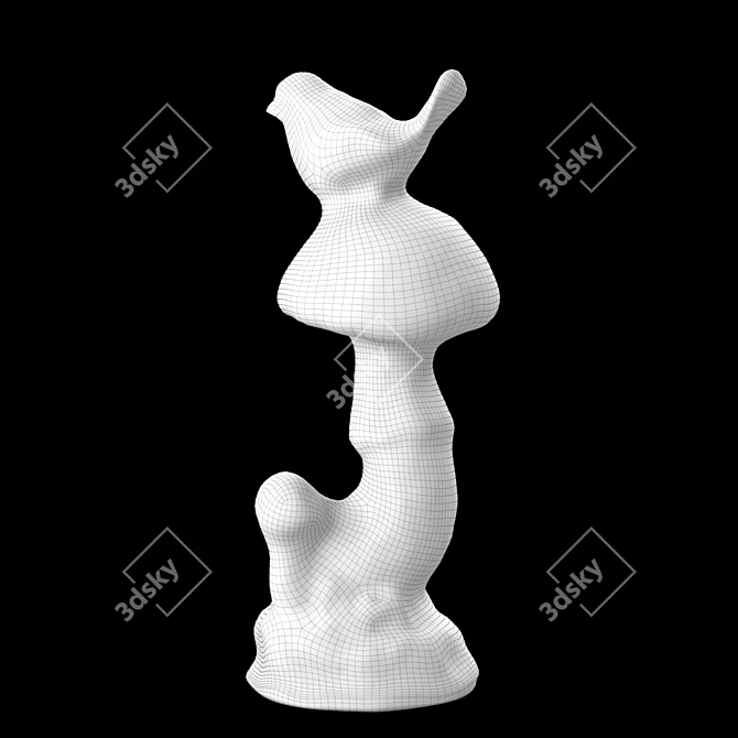 Elegant Bird Figurine 3D model image 3