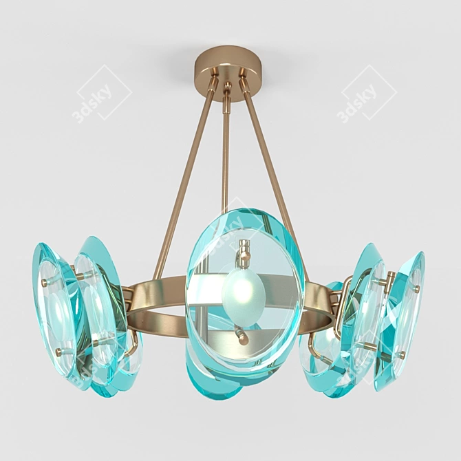 Issendo Brass Ceiling Chandelier 3D model image 1