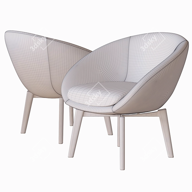 Stylish Russell Armchair 3D model image 3