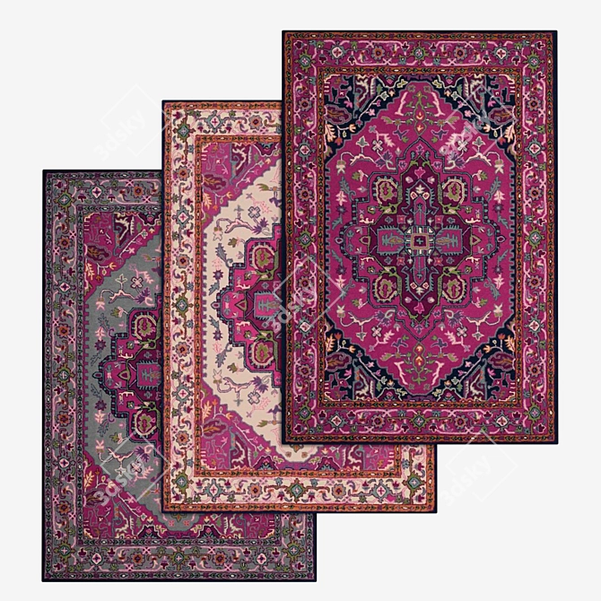 Versatile Quality Carpets Set 3D model image 1