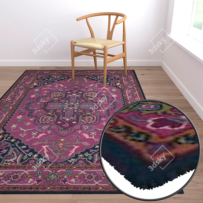 Versatile Quality Carpets Set 3D model image 2