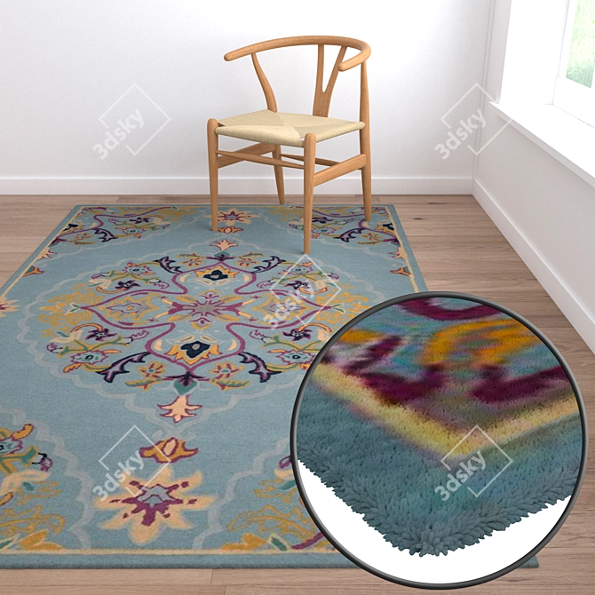 High-Quality Carpet Set with Multiple Textures 3D model image 2