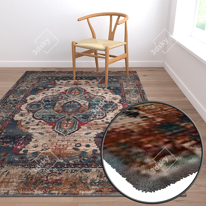 High-Quality Carpet Set with Multiple Variations 3D model image 2