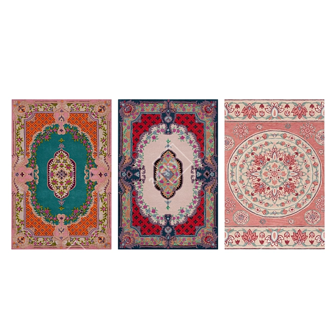 Versatile Carpet Set: 3 High-Quality Textures 3D model image 3