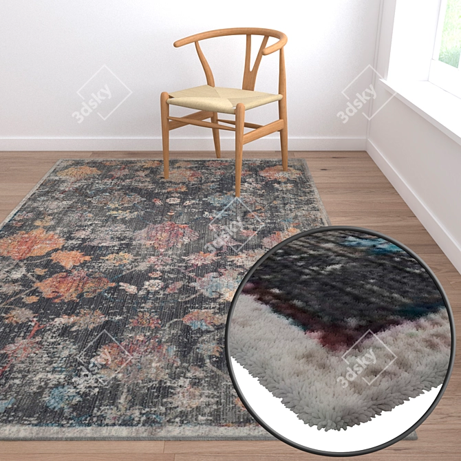 Luxurious Carpet Set with High Quality Textures 3D model image 2