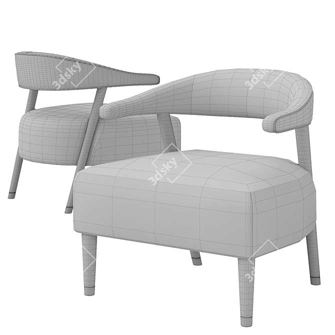 Elegant Femina Armchair: Perfect Comfort and Style! 3D model image 3