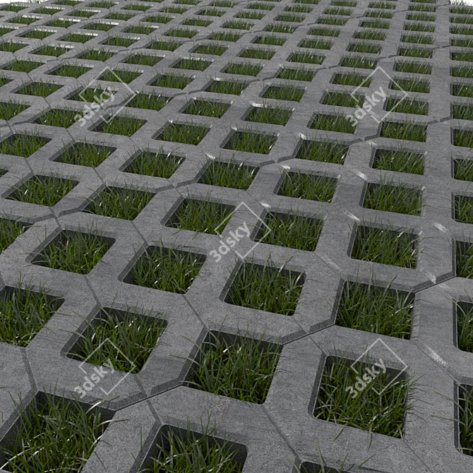 EcoPark Lawn Concrete Grid 3D model image 1