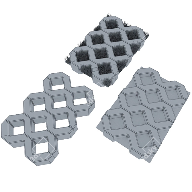 EcoPark Lawn Concrete Grid 3D model image 3