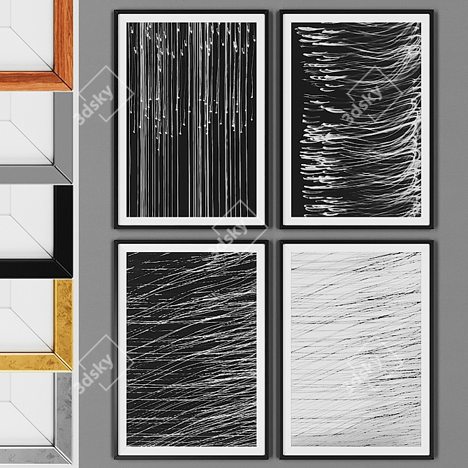 Title: Modern Style Picture Set with Frame Options 3D model image 1
