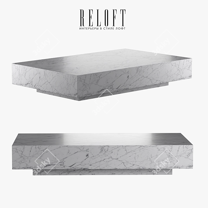 Marble Plinth Coffee Table - Elegant and Versatile 3D model image 1
