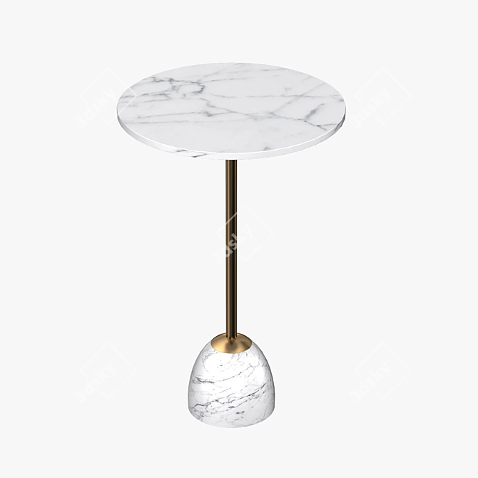 Elegant Marble Martini Side Table 3D model image 2