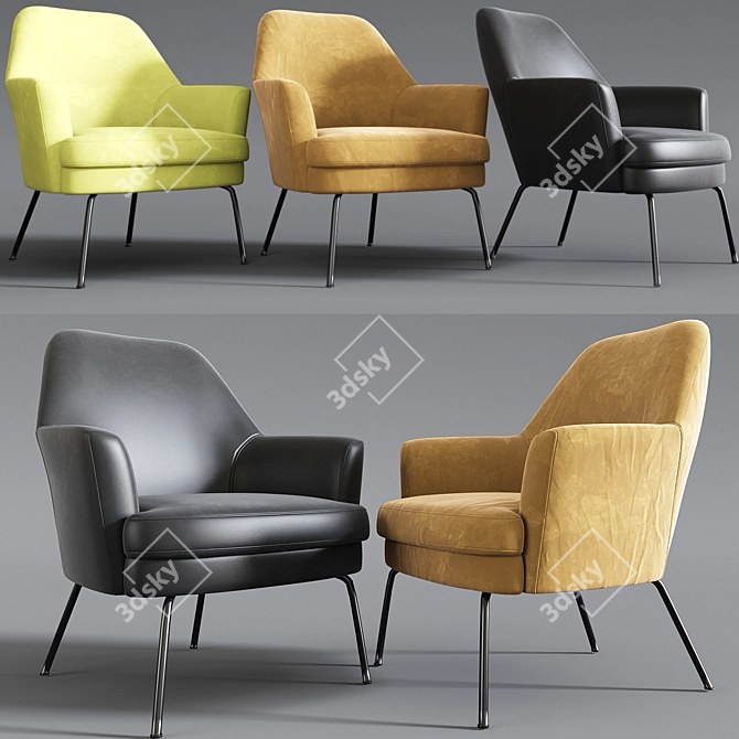 Elegant Celine Armchair: Stylish Design for Comfort 3D model image 1