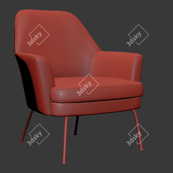 Elegant Celine Armchair: Stylish Design for Comfort 3D model image 3