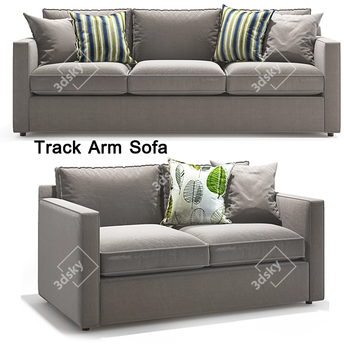 Modern Track Arm Sofa Set 3D model image 1