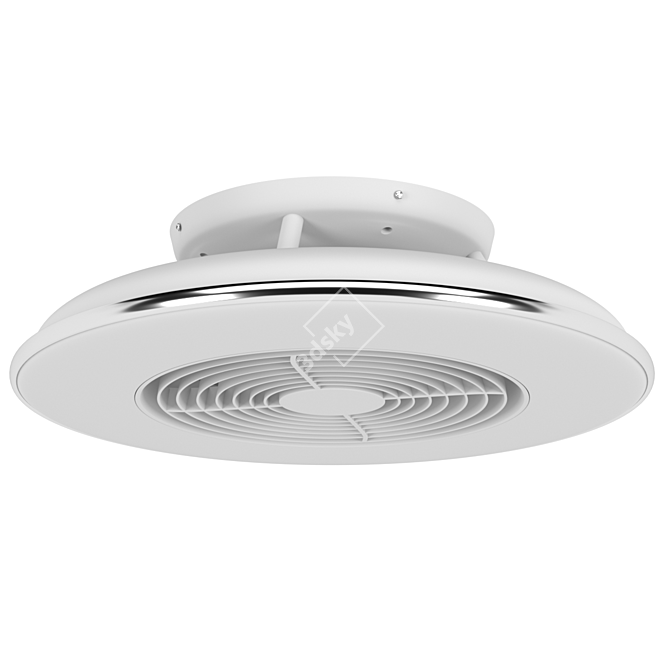 ALISIO Ceiling Lamp/Fan: Modern Design, LED Lights, White/Chrome 3D model image 1