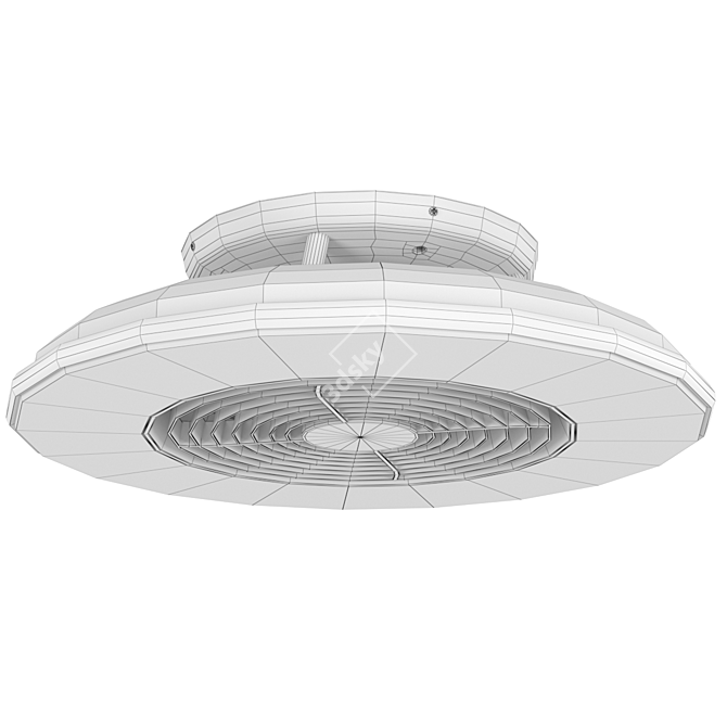 ALISIO Ceiling Lamp/Fan: Modern Design, LED Lights, White/Chrome 3D model image 2