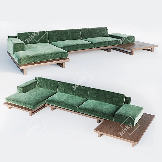 Alga Studio Sofa: Stylish Comfort 3D model image 2