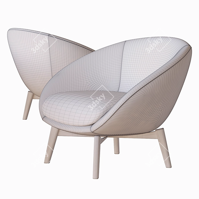 Modern Elegance: Russell Armchair 3D model image 3