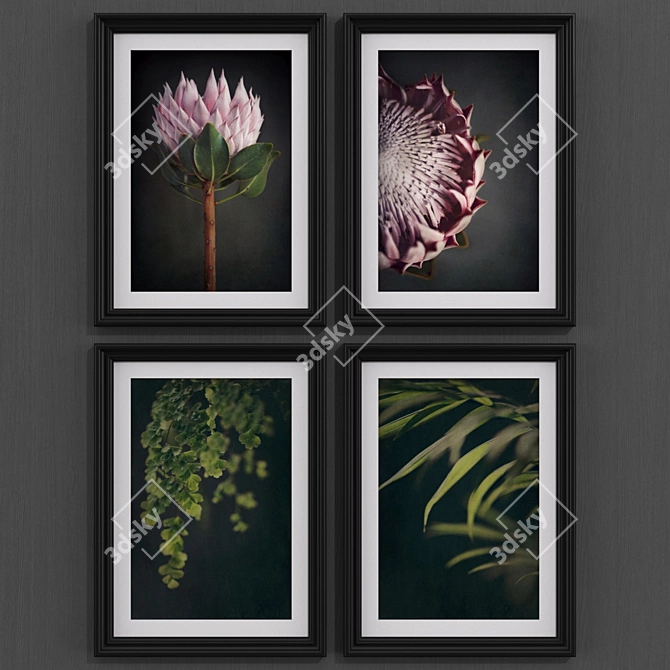 Title: Modern Dark Foliage Art 3D model image 1