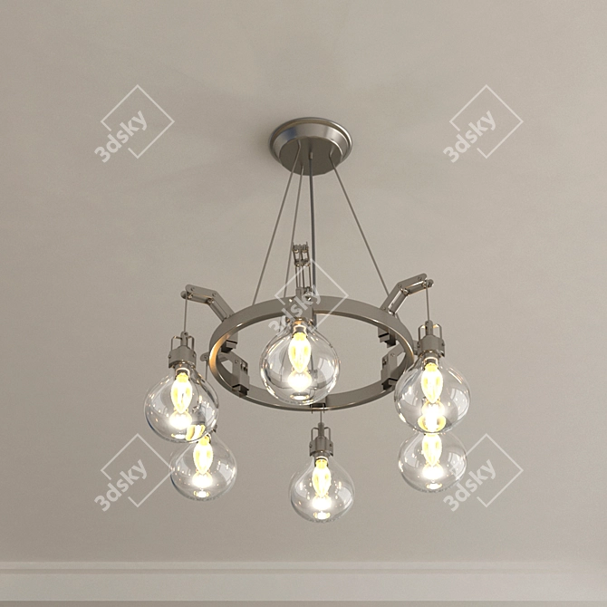 Divinare Houston 6-Light Nickel Chandelier 3D model image 2