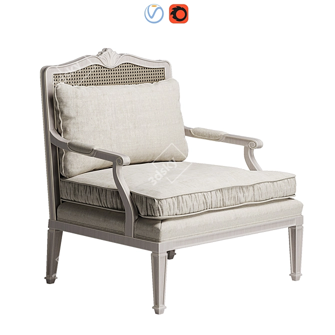 Elegant Chantilly Lounge Chair 3D model image 1