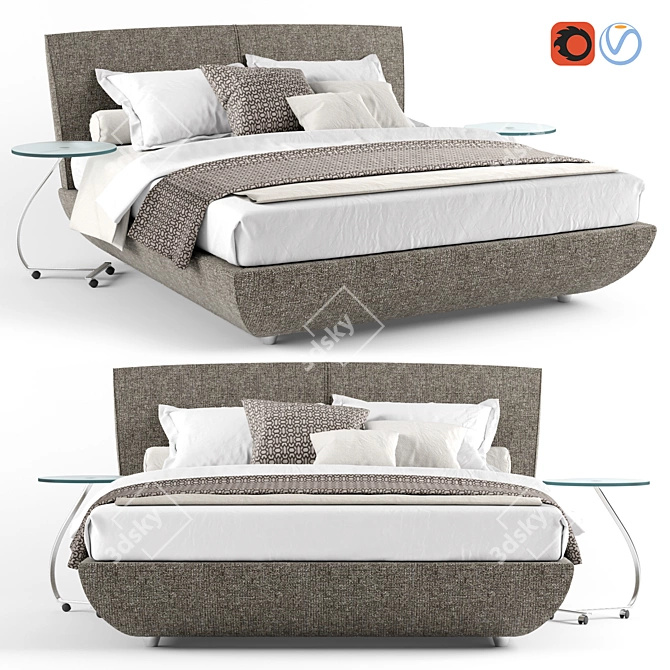 Ruf Betten RIVA Bed: Stylish Comfort for your Bedroom 3D model image 1