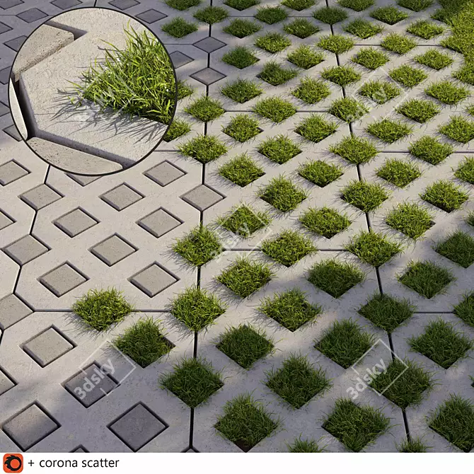 Eco Grass Parking Solution 3D model image 1
