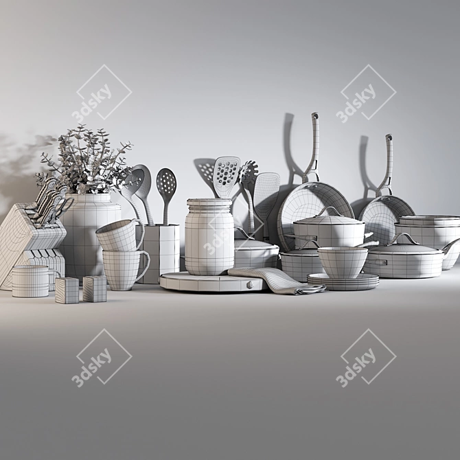 Kitchen Essentials Set 3D model image 3