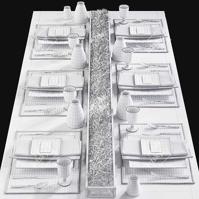 Modern Kitchen Serving Table 3D model image 3