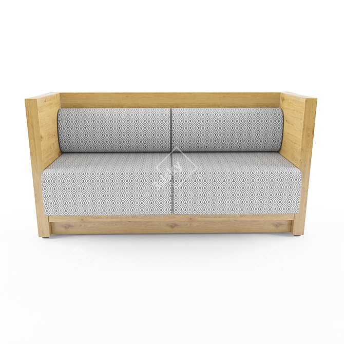 Rustic Wood Sofa 3D model image 3