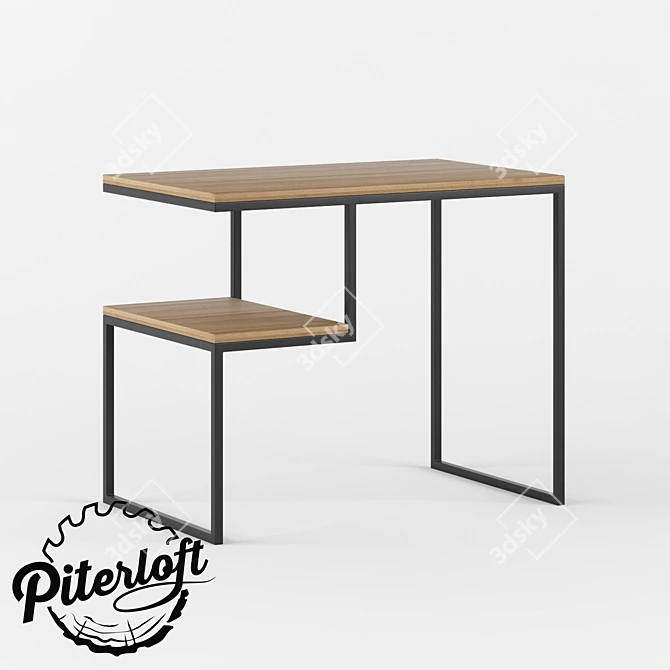 Varior Wood and Metal Table 3D model image 1
