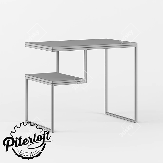 Varior Wood and Metal Table 3D model image 2