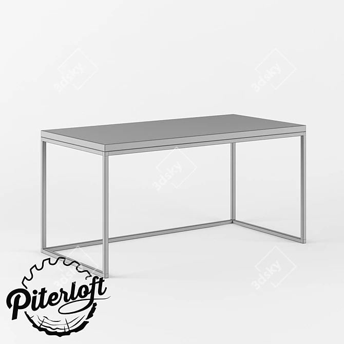 Rustic Loft Dining Table 3D model image 2