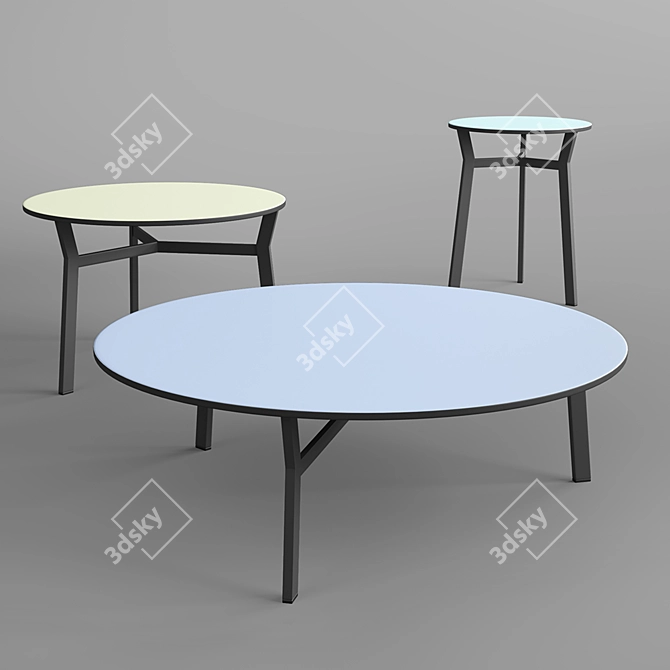 Sleek Sputnik Table Set 3D model image 1