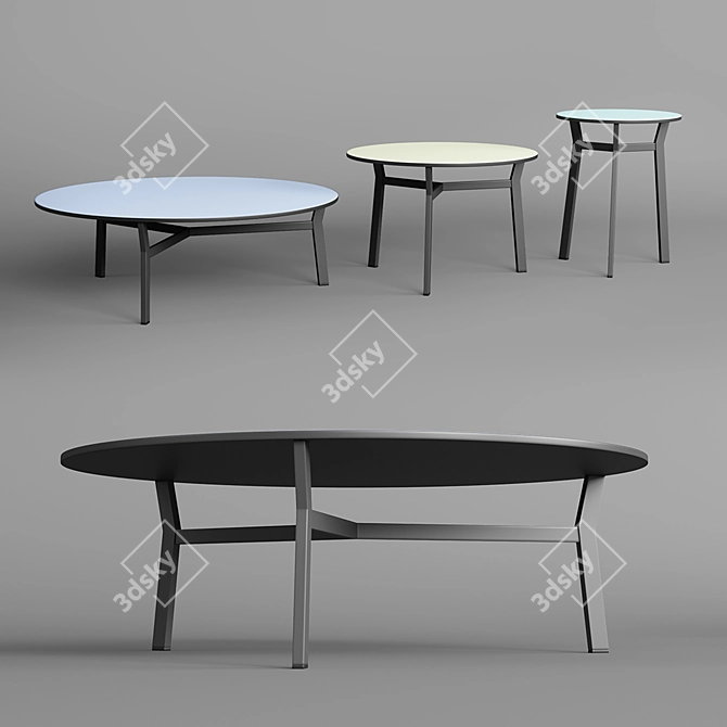 Sleek Sputnik Table Set 3D model image 2