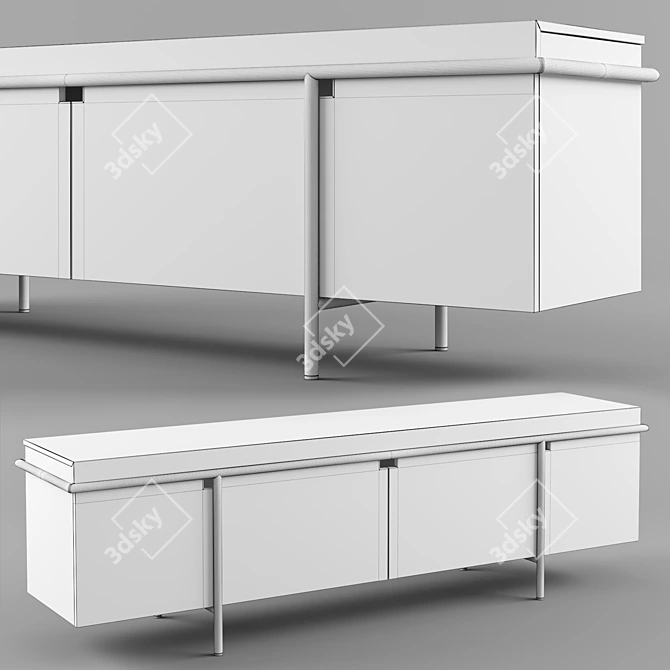 Marble-Clad AURA Sideboard 3D model image 2